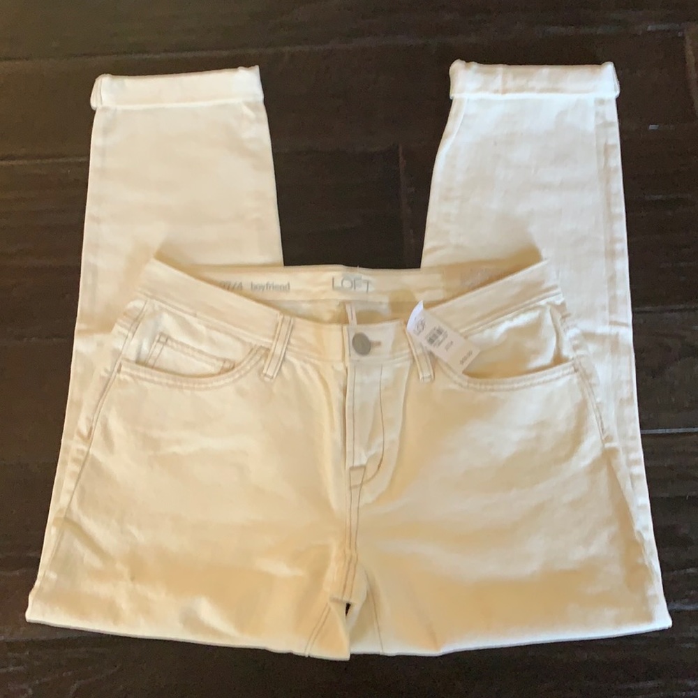 Off white Loft boyfriend jeans